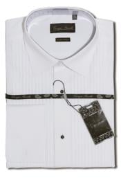  This classic white Lay-Down Tuxedo shirt for men