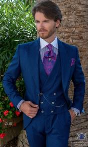  Mens Wedding Tuxedo - Groom Tuxedo - Royal Blue Suit