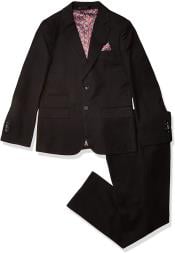  Isaac Mizrahi Boys 2-Piece Slim Cut Suit-Husky Sizes - Black