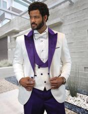  Two Toned Tuxedo With Matching Tuxedo - White and Purple