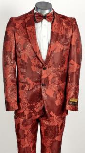  Red Floral Suit - Red Floral Blazer - Red Floral Tuxedo