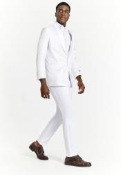  Big And Tall Suit For Men - Jacket + Pants + Bowtie + Pants - White Suit