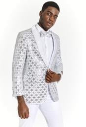  Style#-B6362 White Dinner Jacket - White Paisley Blazer - White Sportcoat With