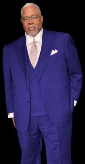 Suit With Double Breasted Vest - Pastor Suit - 1920s Style Indigo