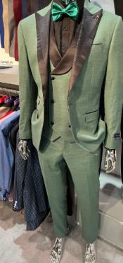  Light Olive Green Tuxedo - Sage Green Suit - Vested Suits