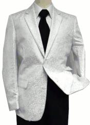  Style#-B6362 White and Silver Blazer - Paisley Blazer - Floral Sport Coat