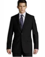 Mens 36 Long Suit - Size 36L Solid Black Suit