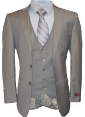 Mens Vested Modern Fit Suit Gray