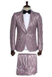  Style#-B6362 Lavender Paisley Suit  - Fashion Prom Tuxedo - Wedding Suit