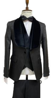  Style#-B6362 Black Tuxedo Dinner Jacket Wide
