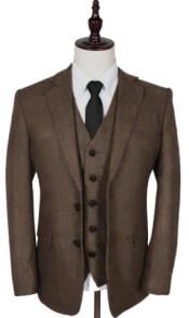  Vintage Suits - Tweed Suits - Herringbone Suits Brown