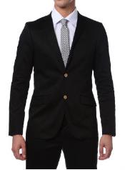  Mens Cotton Fabric Suit - Black Suit For Summer