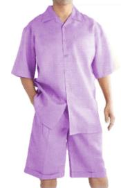  Mens Walking Linen Suits With Shorts + Shorts Lavender