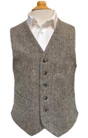  Mens Tweed Vest - Charcoal