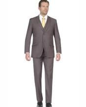  Mens Slim Fit Vested Suit - Slim Fit 3 Pieces Mid Grey