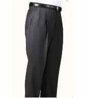  Mens Double Pleated Trousers - Double Pleated Dress Pants - Slacks Charcoal
