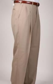  Mens Double Pleated Trousers - Double Pleated Dress Pants - Slacks Tan