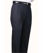  Mens Double Pleated Trousers - Double Pleated Dress Pants - Slacks Navy