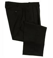  Mens Double Pleated Trousers - Double Pleated Dress Pants - Slacks Black
