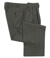  Mens Double Pleated Trousers - Double Pleated Dress Pants - Slacks Gray