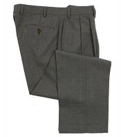  Mens Double Pleated Trousers - Double Pleated Dress Pants - Slacks Medium Grey
