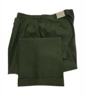  Mens Double Pleated Trousers - Double Pleated Dress Pants - Slacks Green