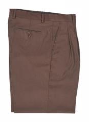  Mens Double Pleated Trousers - Double Pleated Dress Pants - Slacks Brown