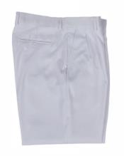  Mens Double Pleated Trousers - Double Pleated Dress Pants - Slacks White