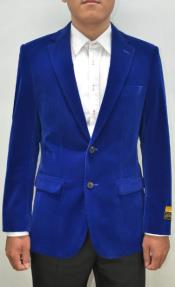  "Royal Blue" Mens Big and Tall Velvet Blazer - Velvet Sport Coat