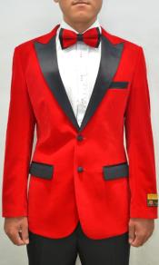  "Red" Mens Big and Tall Velvet Blazer - Velvet Sport Coat