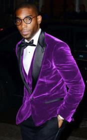  "Purple" Mens Big and Tall Velvet Blazer - Velvet Sport Coat