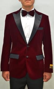 "Burgundy" Mens Big and Tall Velvet Blazer - Velvet Sport Coat