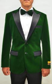  "Green" Mens Big and Tall Velvet Blazer - Velvet Sport Coat