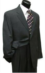  46r Suit Size - "Dark Gray Stripe" Mens Suits 46r