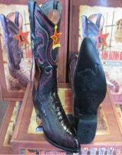  Botines Para Hombre Negro - Los Altos Boots Black Cherry Genuine Ostrich Leg Western Cowboy Boot (EE) -