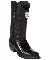  Botines Para Hombre Negro - Wild West Black Cherry Ostrich Leg Cowboy Boots - Botas De Avestruz