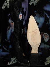  Botines Para Hombre Negro - Wild West Black Genuine Ostrich Leg Western Cowboy Dress Cowboy Boot Cheap Priced