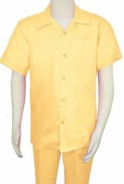  Mens Linen Walking Suit - "Yellow" Summer Outfit - Mens Linen Suit
