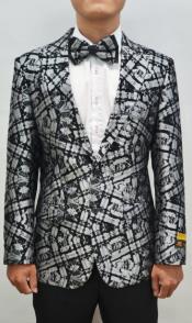  Black and Silver Suit (Jacket + Pants)