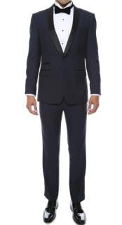  Dark Blue Prom Suit - Navy Blue Prom Suit - Wool