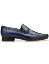  Belvedere Ostrich and Italian Calfskin Shoes Navy