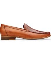  Belvedere Leather Lining Crocodile and Calfskin Loafers Antique Brandy
