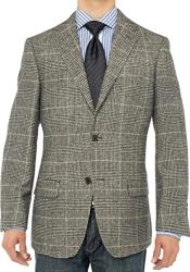  Style#-B6362 Mens 2 Button Suit Jacket Sport Coat Blazer Charcoal Plaid