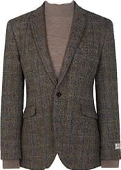  Mens 2 Button Suit Jacket Sport Coat Blazer Mid-Brown Sumburgh