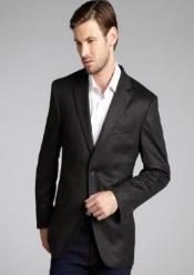  Rich Charcoal Mens Winter Blazer - Cashmere and Wool Winter Fabric Dress