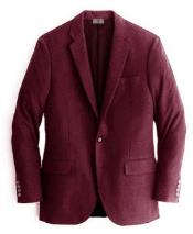  Burgundy Mens Winter Blazer - Cashmere and Wool Winter Fabric Dress Jacket