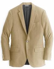  Beige Mens Winter Blazer - Cashmere and Wool Winter Fabric Dress Jacket