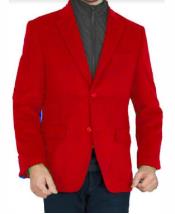  Red Mens Winter Blazer - Cashmere and Wool Winter Fabric Dress Jacket