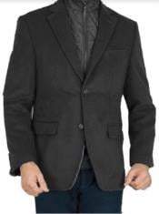 Black Mens Winter Blazer - Cashmere and Wool Winter Fabric Dress Jacket