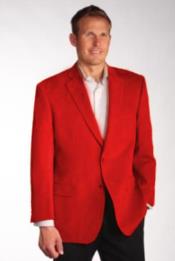  Red Mens Winter Blazer - Cashmere and Wool Winter Fabric Dress Jacket